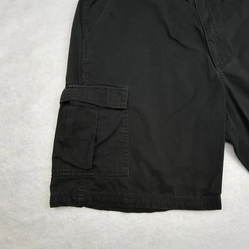 Wrangler Cargo Shorts Mens 40 Black Casual Outdoor Cotton Relaxed Fit